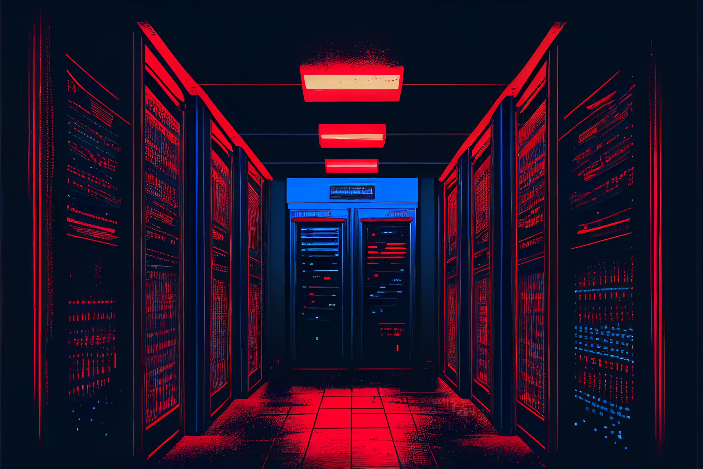 Bild eines Serverraum für vertikale vs. horizontale Skalierung von Websites